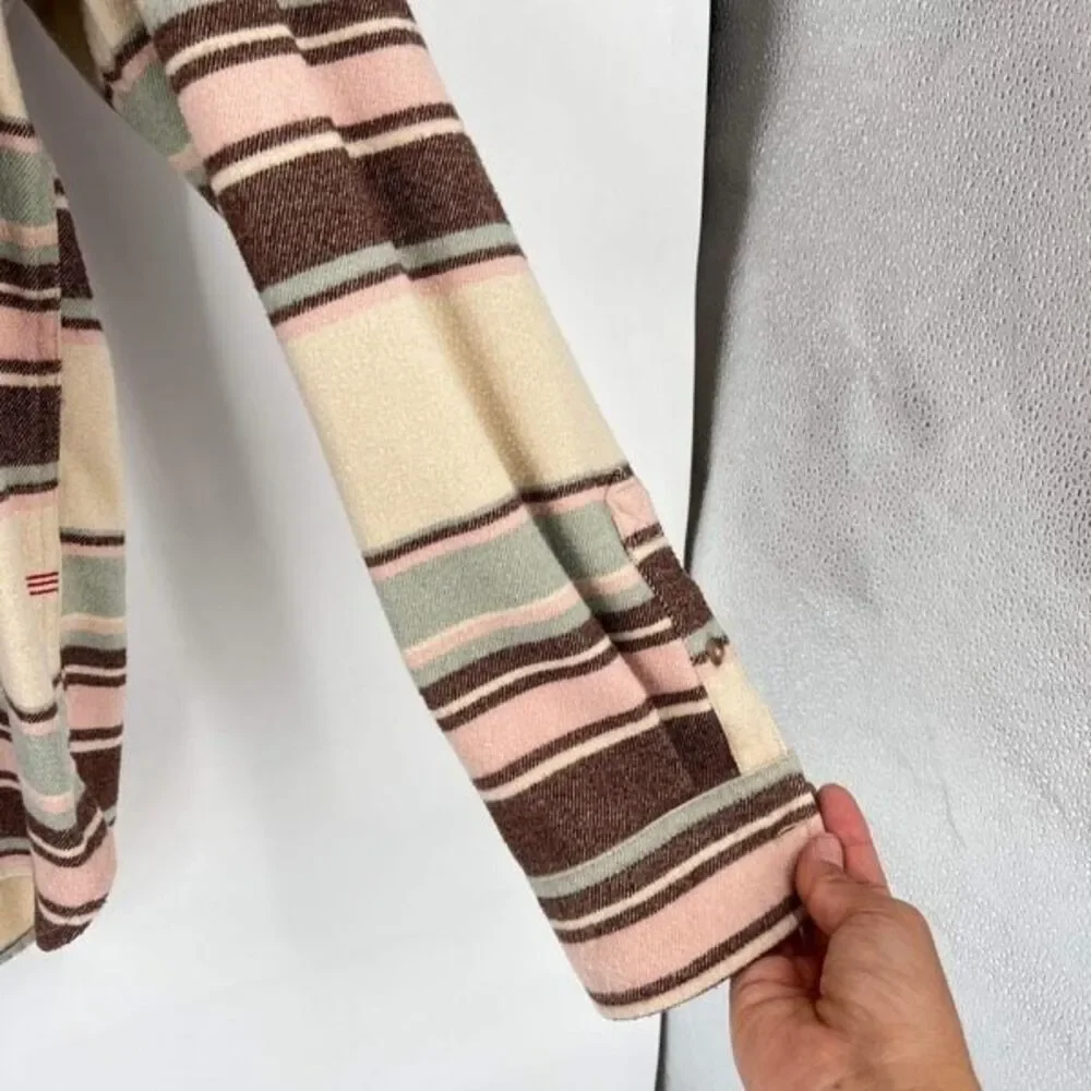 BDG Urban Outfitters Mens Striped Long Sleeve Button-Up Shirt Multi-Color Medium - Picture 5 of 9